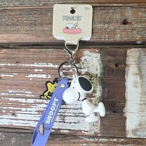 Peanuts Snoopy Keychain with Purple Strap, NWT